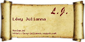 Lévy Julianna névjegykártya
